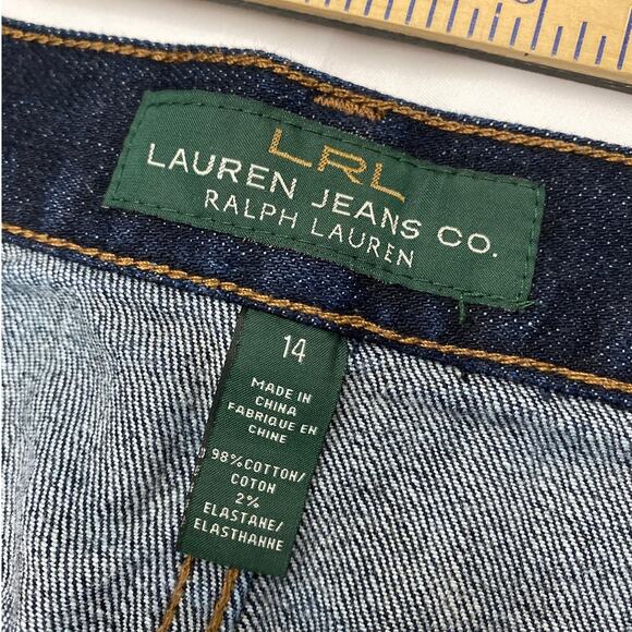 Dark Wash Denim Blue Jean Midi Skirt 5 Pocket Western Boho 14 LRL Rodeo 90s Y2K - Picture 7 of 12